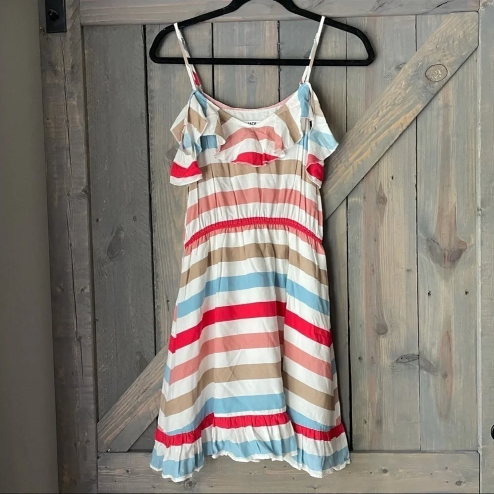 Jack by BB Dakota striped off the shoulder dress 2504